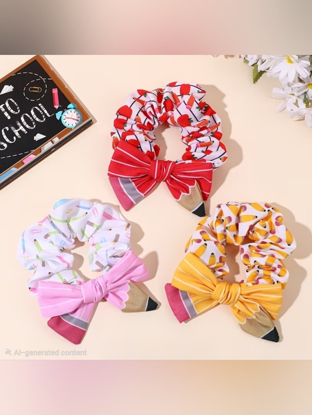 CHOOSE 1- Back To School Pencil Scrunchies